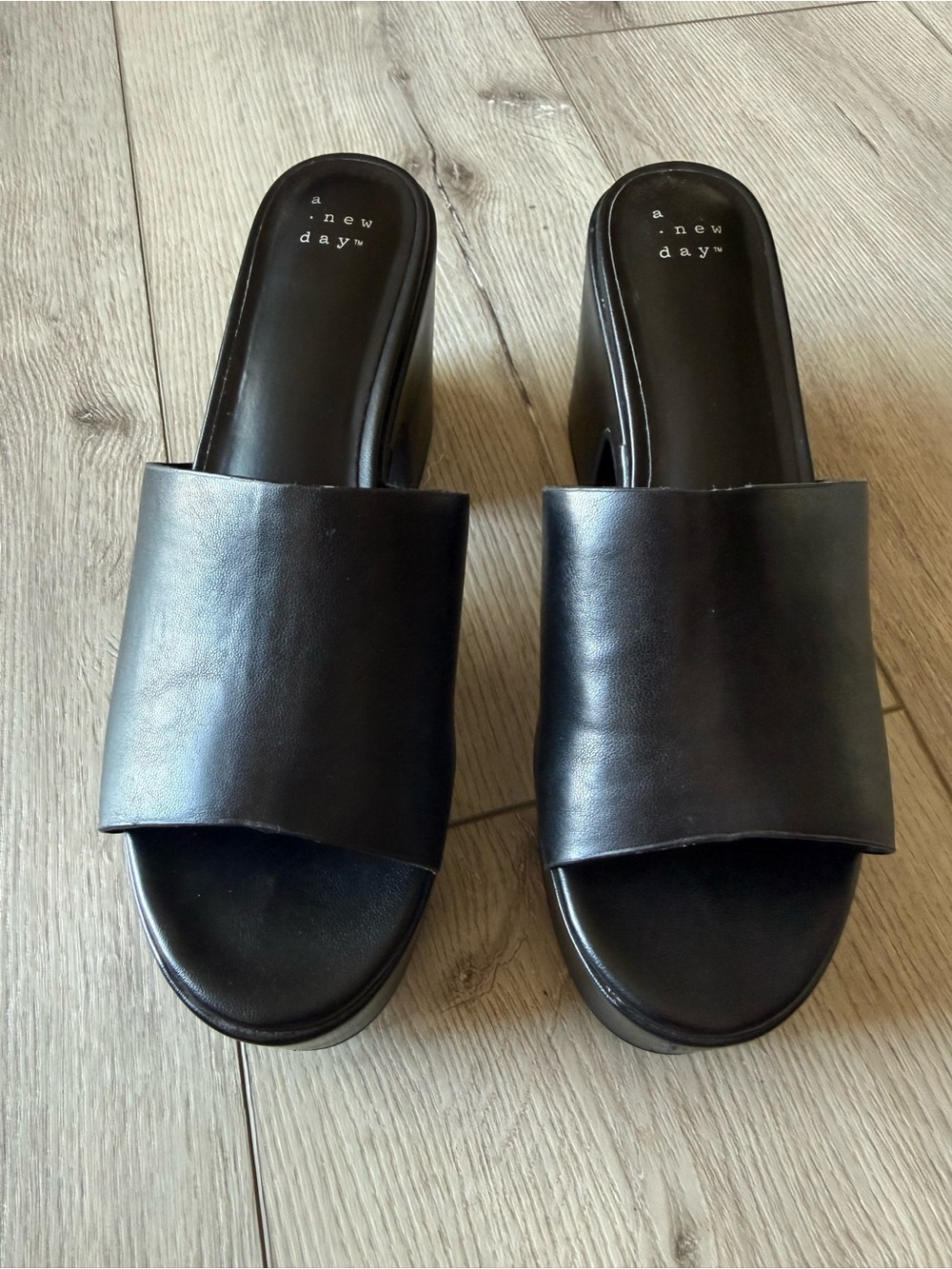 a new day Black Platform Slide Mules - Picture 3 of 6